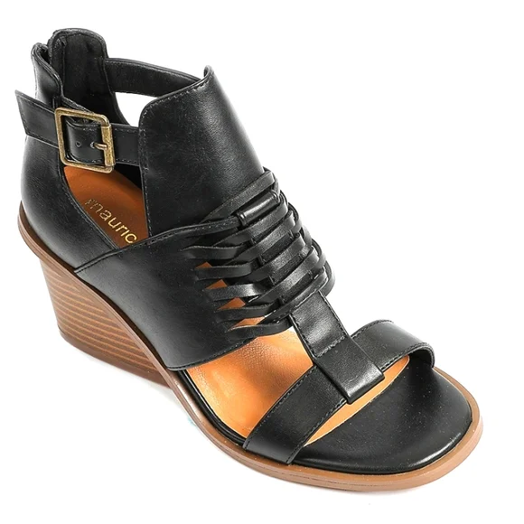 Women's Wedge Sandal, Black/Tan (Size 6.5, NWT) - Picture 10 of 10